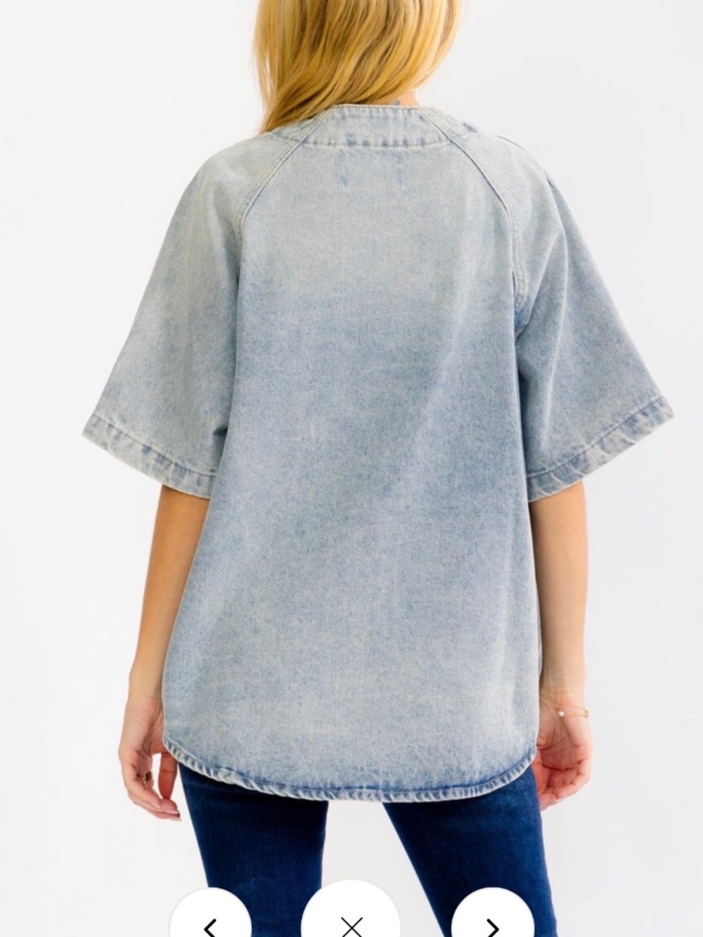 SO CAL Denim Short Sleeve Jean Jacket Shirt Medium-Wash Size Small - Picture 3 of 8